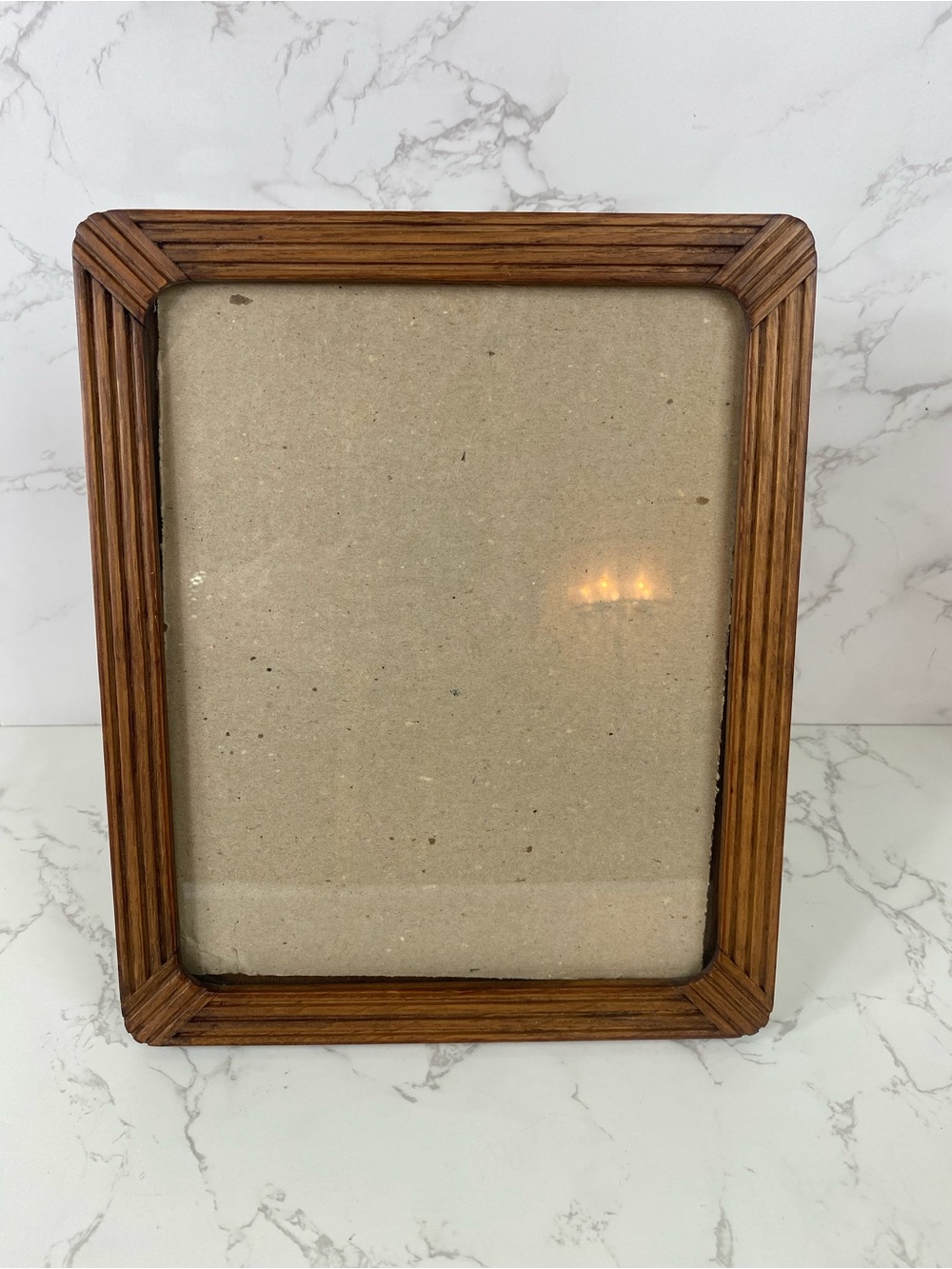 Fetco Ribbed Wood Picture Frame in Brown retro Handmade 8x10